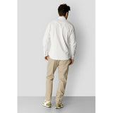 Clean Cut Oxford Stripe Skjorte - Khaki/White