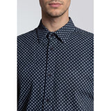 Clean Cut Formal Stretch- Navy/Ecru