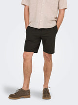 Only & Sons Linus Hør Shorts - black