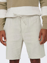 Only & Sons Linus Hør Shorts - Silver Lining