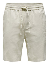 Only & Sons Linus Hør Shorts - Silver Lining