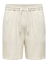 Only & Sons Tel Hør Shorts - Oatmeal
