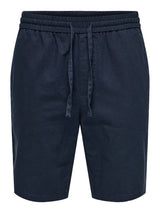 Only & Sons Linus Hør Shorts - Dark Navy
