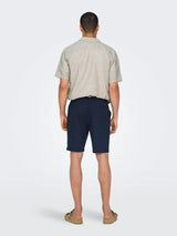 Only & Sons Linus Hør Shorts - Dark Navy